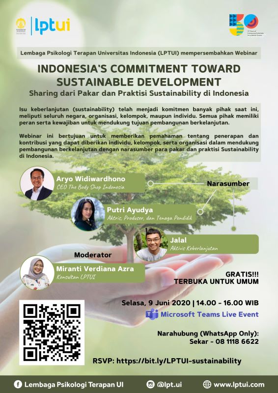 Indonesia's Commitment toward Sustainable Development: Sharing para Pakar dan Praktisi Sustainability di Indonesia
